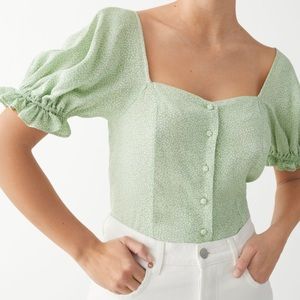 NWT & Other Stories Buttoned Puff Sleeve Top